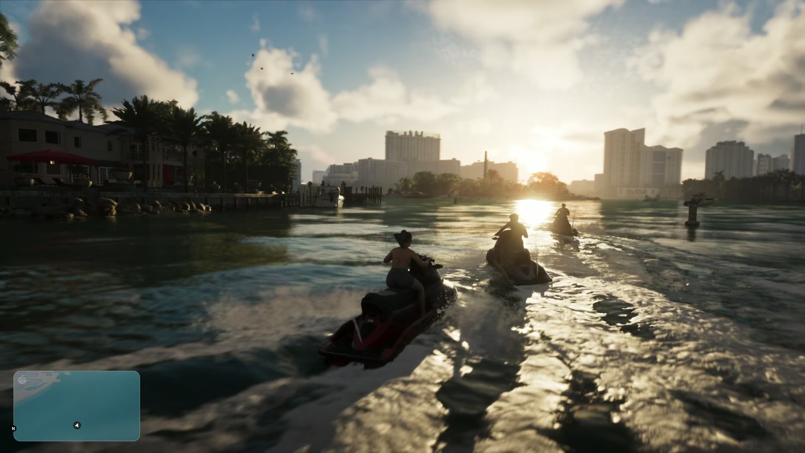 Motos de agua recorriendo los canales de Vice City
